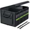 imageCoverado Trunk Organizer  Nappa Leather Car Organizer 30L Car Storage Organizer wCollapsible Waterproof Multi Compartments Dividers ampamp Secure 2 Straps Trunk Organizer for SUVTruckL