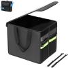 imageCoverado Trunk Organizer  Nappa Leather Car Organizer 30L Car Storage Organizer wCollapsible Waterproof Multi Compartments Dividers ampamp Secure 2 Straps Trunk Organizer for SUVTruckM