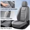 imageCoverado Car Seat Covers Front Covers for Cars Car Seat Cover Front Seats Car Seat Protector Waterproof Leather Car Seat Cushion Universal Interior Covers Seat Protectors for Most Cars BeigeGray