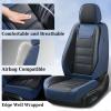imageCoverado Car Seat Covers Front Covers for Cars Car Seat Cover Front Seats Car Seat Protector Waterproof Leather Car Seat Cushion Universal Interior Covers Seat Protectors for Most Cars BeigeBlue