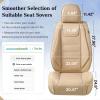imageCoverado Car Seat Covers Front Covers for Cars Car Seat Cover Front Seats Car Seat Protector Waterproof Leather Car Seat Cushion Universal Interior Covers Seat Protectors for Most Cars BeigeBeige