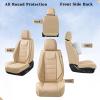 imageCoverado Car Seat Covers Front Covers for Cars Car Seat Cover Front Seats Car Seat Protector Waterproof Leather Car Seat Cushion Universal Interior Covers Seat Protectors for Most Cars BeigeBeige
