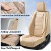 imageCoverado Car Seat Covers Front Covers for Cars Car Seat Cover Front Seats Car Seat Protector Waterproof Leather Car Seat Cushion Universal Interior Covers Seat Protectors for Most Cars BeigeBeige