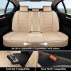 imageCoverado Car Seat Covers Front Covers for Cars Car Seat Cover Front Seats Car Seat Protector Waterproof Leather Car Seat Cushion Universal Interior Covers Seat Protectors for Most Cars BeigeBeige