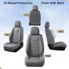 imageCoverado Car Seat Covers Front Covers for Cars Car Seat Cover Front Seats Car Seat Protector Waterproof Leather Car Seat Cushion Universal Interior Covers Seat Protectors for Most Cars BeigeGray