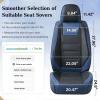imageCoverado Car Seat Covers Front Covers for Cars Car Seat Cover Front Seats Car Seat Protector Waterproof Leather Car Seat Cushion Universal Interior Covers Seat Protectors for Most Cars BeigeBlue