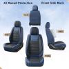 imageCoverado Car Seat Covers Front Covers for Cars Car Seat Cover Front Seats Car Seat Protector Waterproof Leather Car Seat Cushion Universal Interior Covers Seat Protectors for Most Cars BeigeBlue