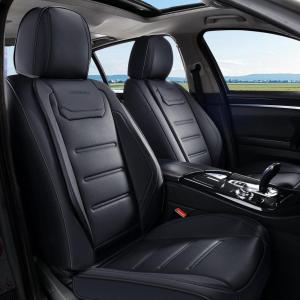 imageCoverado Car Seat Covers Front Covers for Cars Car Seat Cover Front Seats Car Seat Protector Waterproof Leather Car Seat Cushion Universal Interior Covers Seat Protectors for Most Cars BeigeBlack