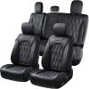 imageCoverado Fullset Car Seat CoversLeather Ford F150 Seat Covers Fit for 20152025 F150 and 20172025 F250 F350 F450 Super Duty Crew Cab XL XLT Lariat King Ranch Platinum BlackBlack