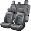 imageCoverado Fullset Car Seat CoversLeather Ford F150 Seat Covers Fit for 20152025 F150 and 20172025 F250 F350 F450 Super Duty Crew Cab XL XLT Lariat King Ranch Platinum BlackGray