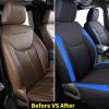 imageCoverado Seat Covers 4 Door for Jeep Wrangler 2PCS Leather Car Seat Cover for Jeep Wrangler Vehicle Accessories Custom Fit for 20182024 Jeep Wrangler Seat Covers 2Door4DoorBlueBlue