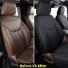 imageCoverado Seat Covers 4 Door for Jeep Wrangler 2PCS Leather Car Seat Cover for Jeep Wrangler Vehicle Accessories Custom Fit for 20182024 Jeep Wrangler Seat Covers 2Door4DoorBlueBlack