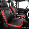 imageCoverado Seat Covers 4 Door for Jeep Wrangler 2PCS Leather Car Seat Cover for Jeep Wrangler Vehicle Accessories Custom Fit for 20182024 Jeep Wrangler Seat Covers 2Door4DoorBlueRed