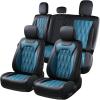 imageCoverado Fullset Car Seat CoversLeather Ford F150 Seat Covers Fit for 20152025 F150 and 20172025 F250 F350 F450 Super Duty Crew Cab XL XLT Lariat King Ranch Platinum BlackBlackBlue