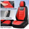 imageCoverado Car Seat Covers Full Set Seat Covers for Cars Waterproof Leather Car Seat Cushion Universal Car Interior Covers Seat Protectors for Most Cars BlueBlackRed