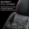 imageCoverado Car Seat Covers Full Set Seat Covers for Cars Waterproof Leather Car Seat Cushion Universal Car Interior Covers Seat Protectors for Most Cars BlueBlackRedline