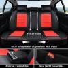 imageCoverado Car Seat Covers Full Set Seat Covers for Cars Waterproof Leather Car Seat Cushion Universal Car Interior Covers Seat Protectors for Most Cars BlueBlackRed