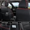 imageCoverado Car Seat Covers Full Set Seat Covers for Cars Waterproof Leather Car Seat Cushion Universal Car Interior Covers Seat Protectors for Most Cars BlueBlackRedline