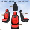 imageCoverado Car Seat Covers Full Set Seat Covers for Cars Waterproof Leather Car Seat Cushion Universal Car Interior Covers Seat Protectors for Most Cars BlueBlackRed