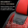 imageCoverado Car Seat Covers Full Set Seat Covers for Cars Waterproof Leather Car Seat Cushion Universal Car Interior Covers Seat Protectors for Most Cars BlueBlackRed