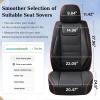 imageCoverado Car Seat Covers Full Set Seat Covers for Cars Waterproof Leather Car Seat Cushion Universal Car Interior Covers Seat Protectors for Most Cars BlueBlackRedline