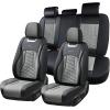 imageCoverado Seat Covers Front Seats Luxury Leather Black Car Seat Cover Waterproof Automotive Car Seat Covers Protector Interior Accessories Universal Fit Most Sedans SUVs Pickup TrucksBlackGray