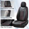 imageCoverado Seat Covers Front Seats Luxury Leather Black Car Seat Cover Waterproof Automotive Car Seat Covers Protector Interior Accessories Universal Fit Most Sedans SUVs Pickup TrucksBlackRed