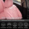 imageCoverado Seat Covers Front Seats Luxury Leather Black Car Seat Cover Waterproof Automotive Car Seat Covers Protector Interior Accessories Universal Fit Most Sedans SUVs Pickup TrucksPink