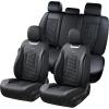 imageCoverado Seat Covers Front Seats Luxury Leather Black Car Seat Cover Waterproof Automotive Car Seat Covers Protector Interior Accessories Universal Fit Most Sedans SUVs Pickup TrucksBlack