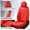 imageCoverado Seat Covers Front Seats Luxury Leather Black Car Seat Cover Waterproof Automotive Car Seat Covers Protector Interior Accessories Universal Fit Most Sedans SUVs Pickup TrucksRed