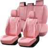 imageCoverado Seat Covers Front Seats Luxury Leather Black Car Seat Cover Waterproof Automotive Car Seat Covers Protector Interior Accessories Universal Fit Most Sedans SUVs Pickup TrucksPink