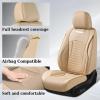 imageCoverado Seat Covers Front Seats Luxury Leather Black Car Seat Cover Waterproof Automotive Car Seat Covers Protector Interior Accessories Universal Fit Most Sedans SUVs Pickup TrucksBeige