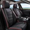 imageCoverado Car Seat Covers Full Set Seat Covers for Cars Waterproof Leather Car Seat Cushion Universal Car Interior Covers Seat Protectors for Most Cars BlueBlackRedline