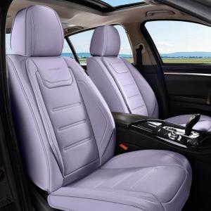 imageCoverado Car Seat Covers Full Set Seat Covers for Cars Waterproof Leather Car Seat Cushion Universal Car Interior Covers Seat Protectors for Most Cars BluePurple