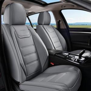 imageCoverado Car Seat Covers Full Set Seat Covers for Cars Waterproof Leather Car Seat Cushion Universal Car Interior Covers Seat Protectors for Most Cars BlueGray