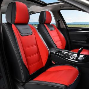 imageCoverado Car Seat Covers Full Set Seat Covers for Cars Waterproof Leather Car Seat Cushion Universal Car Interior Covers Seat Protectors for Most Cars BlueBlackRed