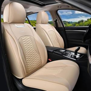 imageCoverado Seat Covers Front Seats Luxury Leather Black Car Seat Cover Waterproof Automotive Car Seat Covers Protector Interior Accessories Universal Fit Most Sedans SUVs Pickup TrucksBeige