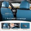 imageCoverado Car Seat Covers Full Set Seat Covers for Cars Front Seat Covers and Back Seat Cover Waterproof Leather Automotive Seat Cover Universal Car Interior Protectors Cushion for Most Cars RedBlackblue