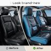 imageCoverado Car Seat Covers Full Set Seat Covers for Cars Front Seat Covers and Back Seat Cover Waterproof Leather Automotive Seat Cover Universal Car Interior Protectors Cushion for Most Cars RedBlackblue