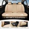 imageCoverado Car Seat Covers Full Set Seat Covers for Cars Front Seat Covers and Back Seat Cover Waterproof Leather Automotive Seat Cover Universal Car Interior Protectors Cushion for Most Cars RedBeige