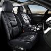 imageCoverado Car Seat Covers Full Set Seat Covers for Cars Front Seat Covers and Back Seat Cover Waterproof Leather Automotive Seat Cover Universal Car Interior Protectors Cushion for Most Cars RedBlack