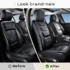 imageCoverado Car Seat Covers Full Set Seat Covers for Cars Front Seat Covers and Back Seat Cover Waterproof Leather Automotive Seat Cover Universal Car Interior Protectors Cushion for Most Cars RedBlack
