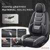 imageCoverado Car Seat Covers Full Set Seat Covers for Cars Front Seat Covers and Back Seat Cover Waterproof Leather Automotive Seat Cover Universal Car Interior Protectors Cushion for Most Cars RedBlackGray