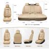 imageCoverado Car Seat Covers Full Set Seat Covers for Cars Front Seat Covers and Back Seat Cover Waterproof Leather Automotive Seat Cover Universal Car Interior Protectors Cushion for Most Cars RedBeige