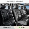 imageCoverado Car Seat Covers Full Set Seat Covers for Cars Front Seat Covers and Back Seat Cover Waterproof Leather Automotive Seat Cover Universal Car Interior Protectors Cushion for Most Cars RedBlackGray