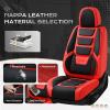 imageCoverado Car Seat Covers Full Set Seat Covers for Cars Front Seat Covers and Back Seat Cover Waterproof Leather Automotive Seat Cover Universal Car Interior Protectors Cushion for Most Cars RedBlackRed