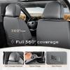 imageCoverado Car Seat Covers Full Set Seat Covers for Cars Front Seat Covers and Back Seat Cover Waterproof Leather Automotive Seat Cover Universal Car Interior Protectors Cushion for Most Cars RedBlackGray