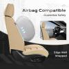 imageCoverado Car Seat Covers Full Set Seat Covers for Cars Front Seat Covers and Back Seat Cover Waterproof Leather Automotive Seat Cover Universal Car Interior Protectors Cushion for Most Cars RedBeige