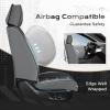 imageCoverado Car Seat Covers Full Set Seat Covers for Cars Front Seat Covers and Back Seat Cover Waterproof Leather Automotive Seat Cover Universal Car Interior Protectors Cushion for Most Cars RedBlackGray