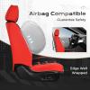 imageCoverado Car Seat Covers Full Set Seat Covers for Cars Front Seat Covers and Back Seat Cover Waterproof Leather Automotive Seat Cover Universal Car Interior Protectors Cushion for Most Cars RedBlackRed